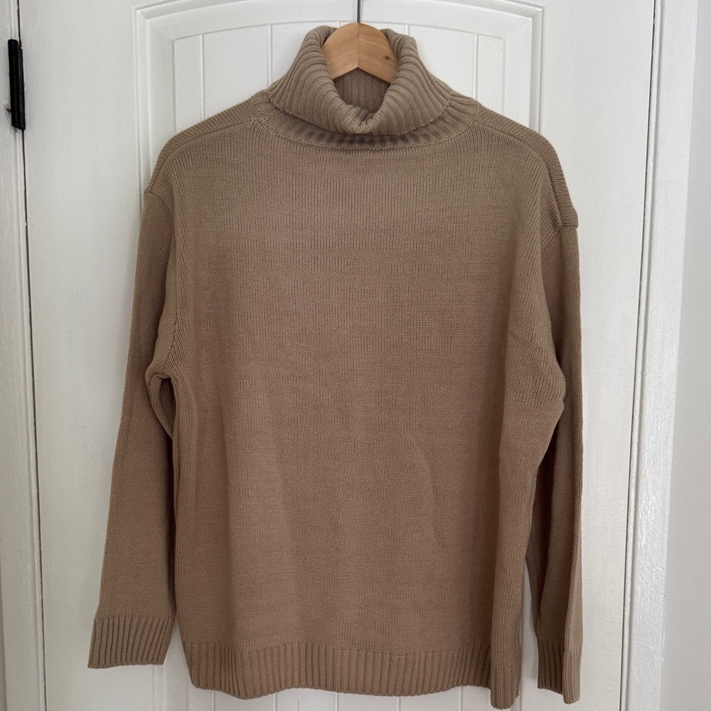 Chuu Turtle Neck Knit Sweater - Beige